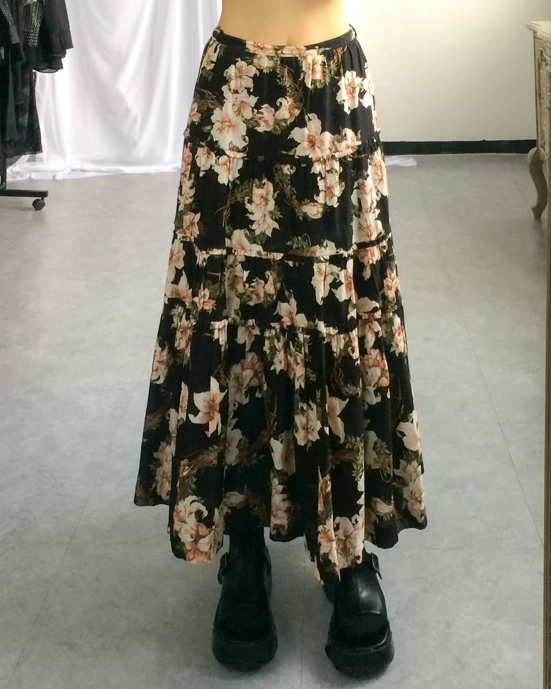 Flower pattern layer long skirt 상품이미지4