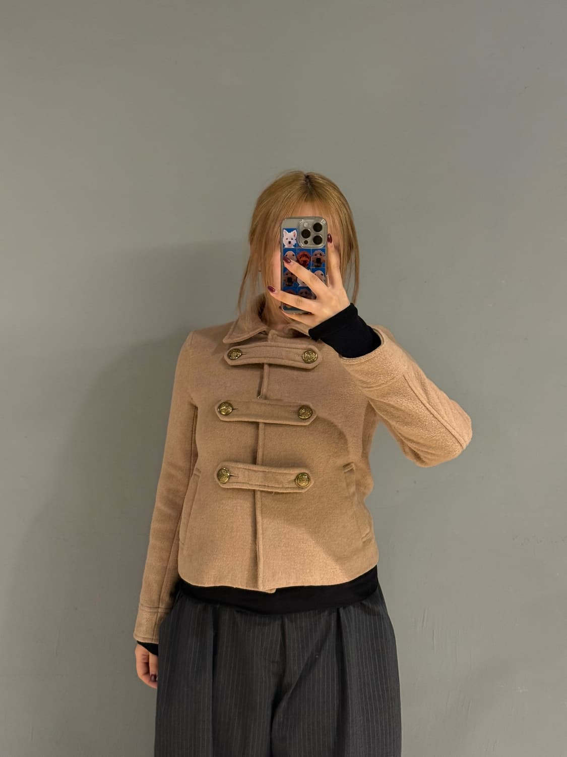 double button detail half coat 상품이미지2