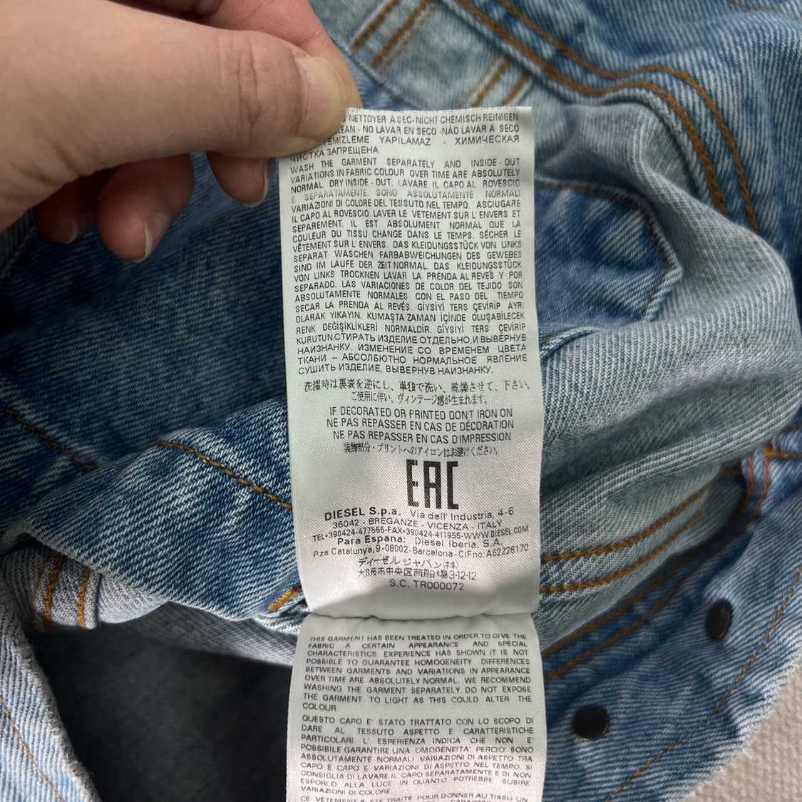 95 디젤 00S 연청 데님 자켓 상품이미지10