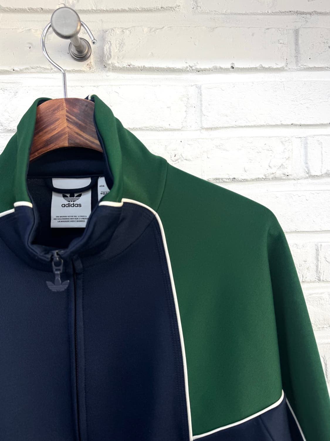 아디다스 그린블루 배색 빅로고 트랙탑 져지 상품이미지4