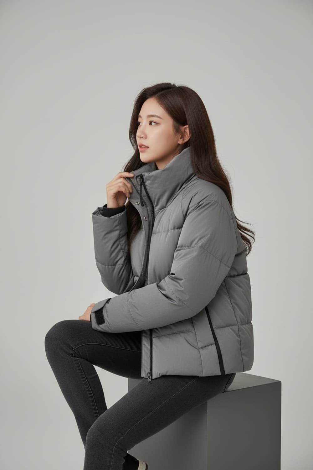 아디다스 실버 숏 패딩 점퍼 S 상품이미지1