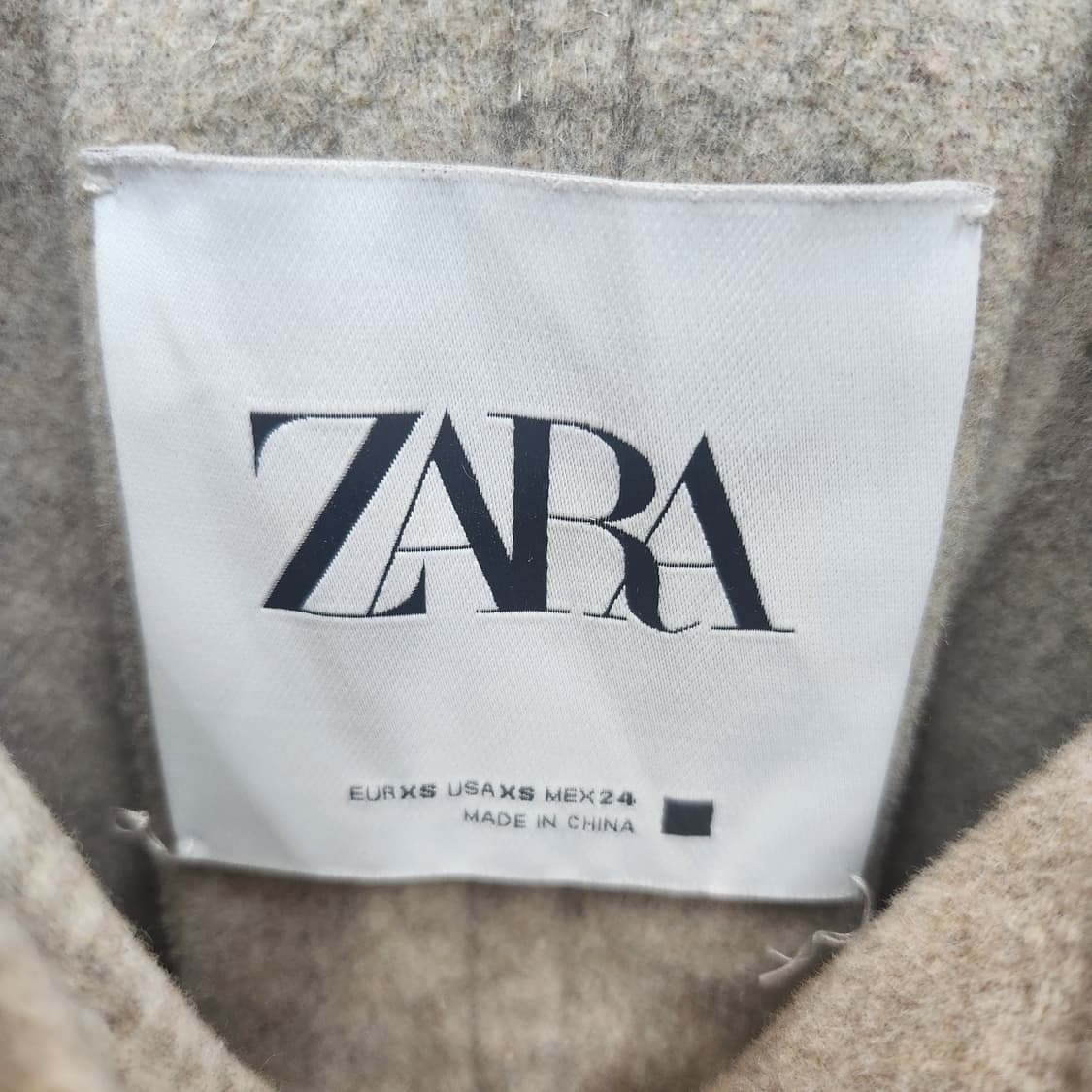 자라 ZARA 투포켓 셔츠형 롱 코트(울혼방) L 상품이미지4