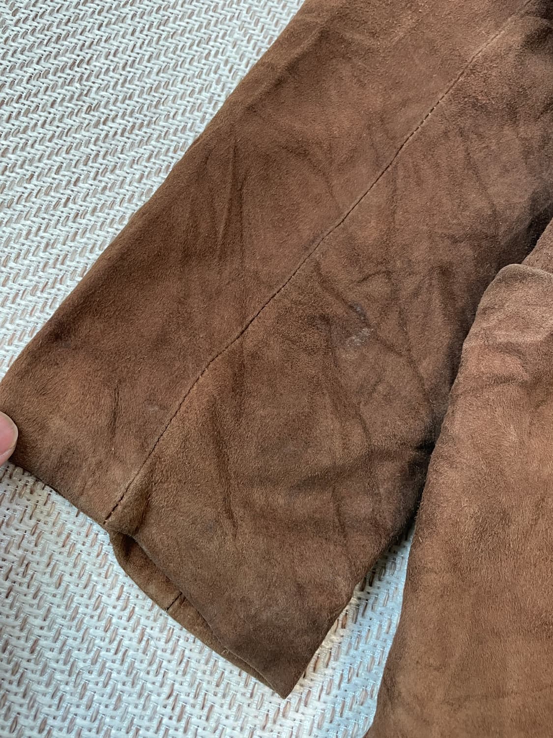 빈티지 스웨이드 가죽 싱글 버튼 테일러드 자켓  J03834 상품이미지2