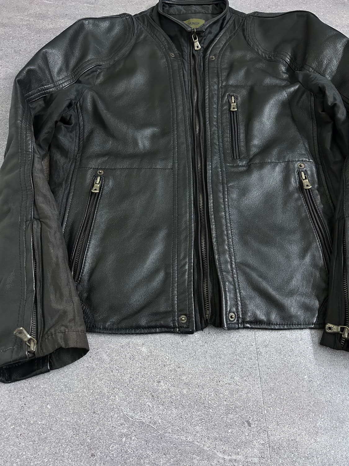 젠지 옴므 레글런 숄더 램스킨 자켓 상품이미지8