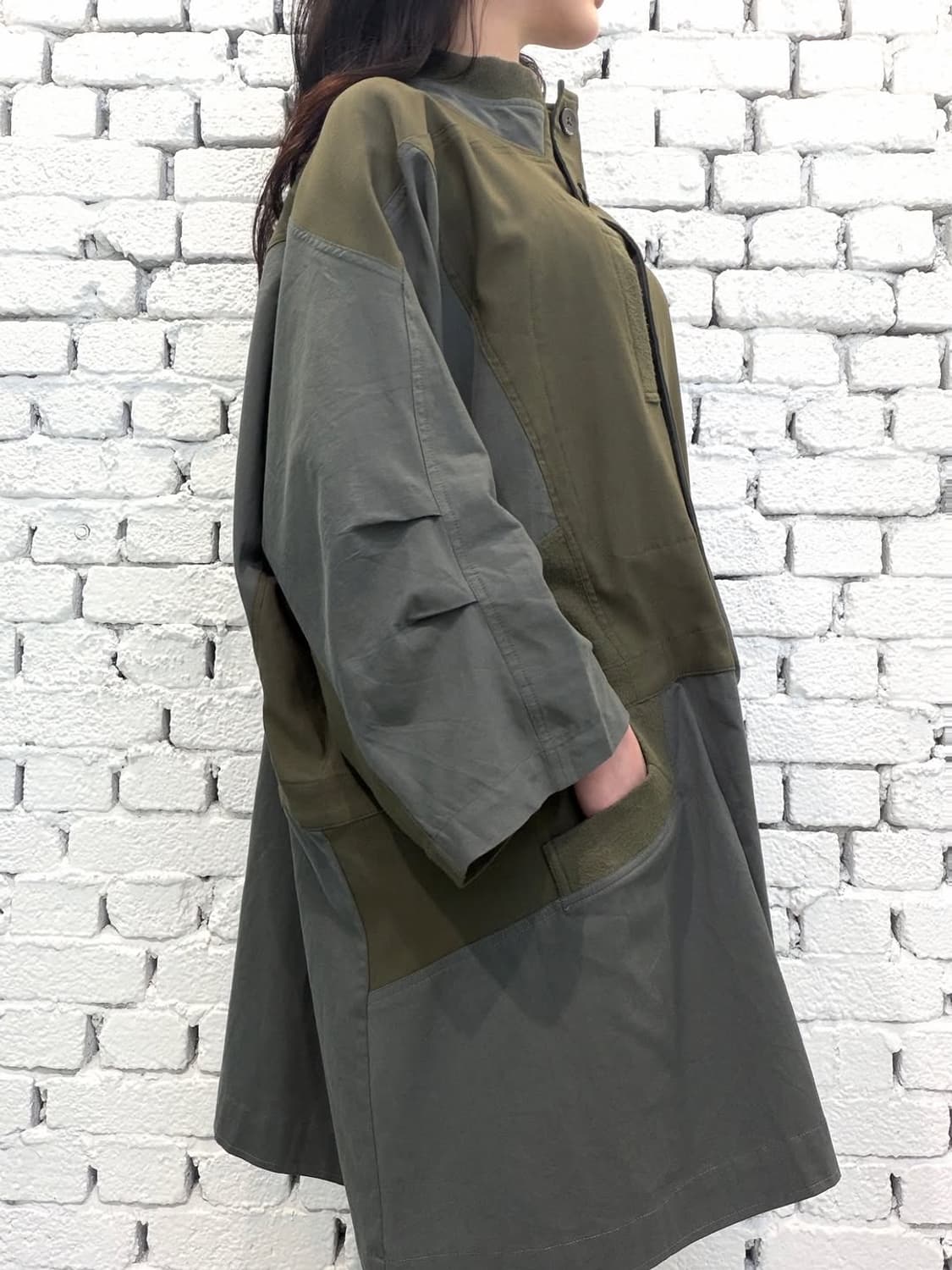 Patchwork Military Stand Coat 상품이미지2