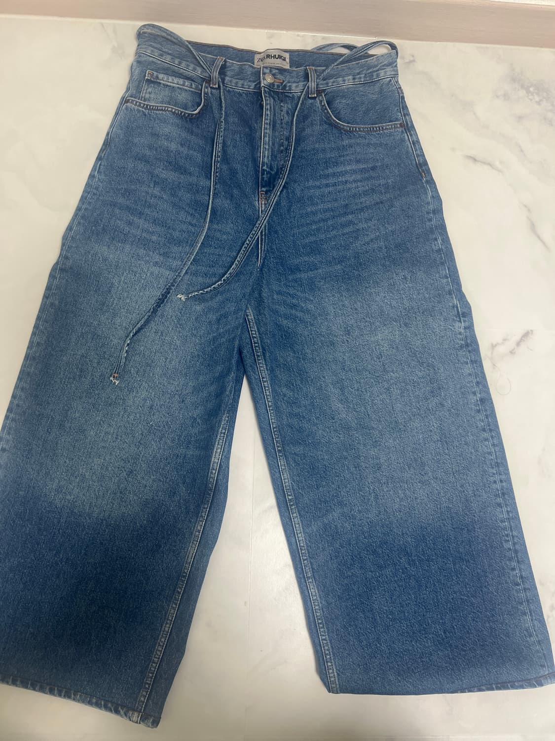 [황금기장/수선완료] 자라 x 루이지 콜라보 배기 진 미디움 블루 (L- 상품이미지2