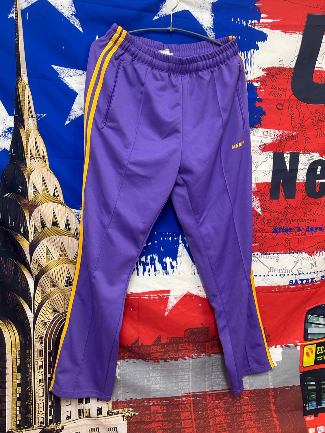 s급 널디 퍼플 옐로우 와이드 트레이닝팬츠 M95 상품이미지3