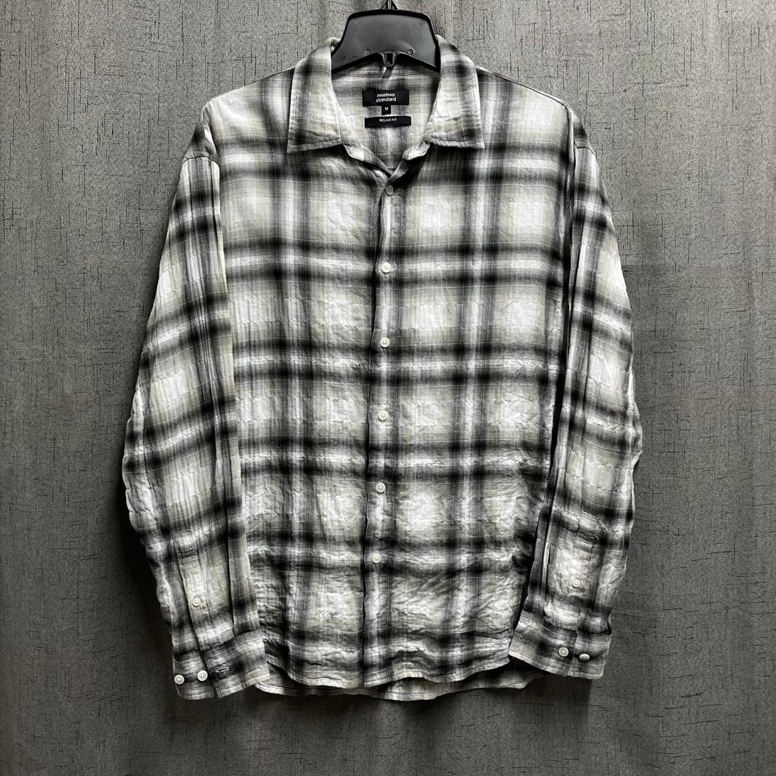 무신사 스탠다드 체크 셔츠 M RELAX FIT 오버핏 상품이미지1