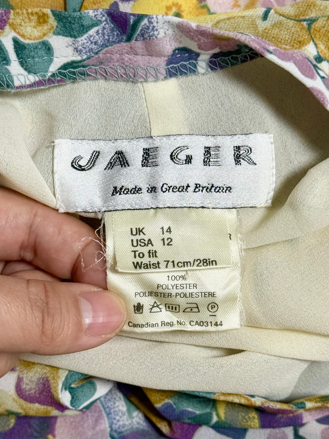 영국 빈티지🇬🇧 JAEGER 수채화 플라워 쉬폰 플레어 스커트 상품이미지3