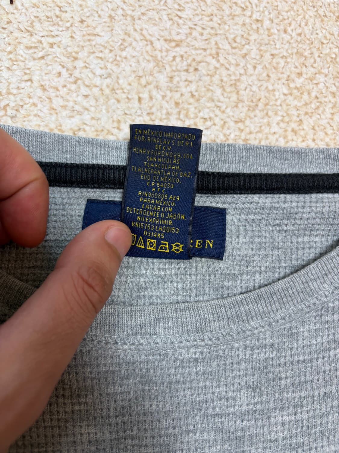 100-105) 폴로 랄프로렌 와플티 긴팔 회색 상품이미지4