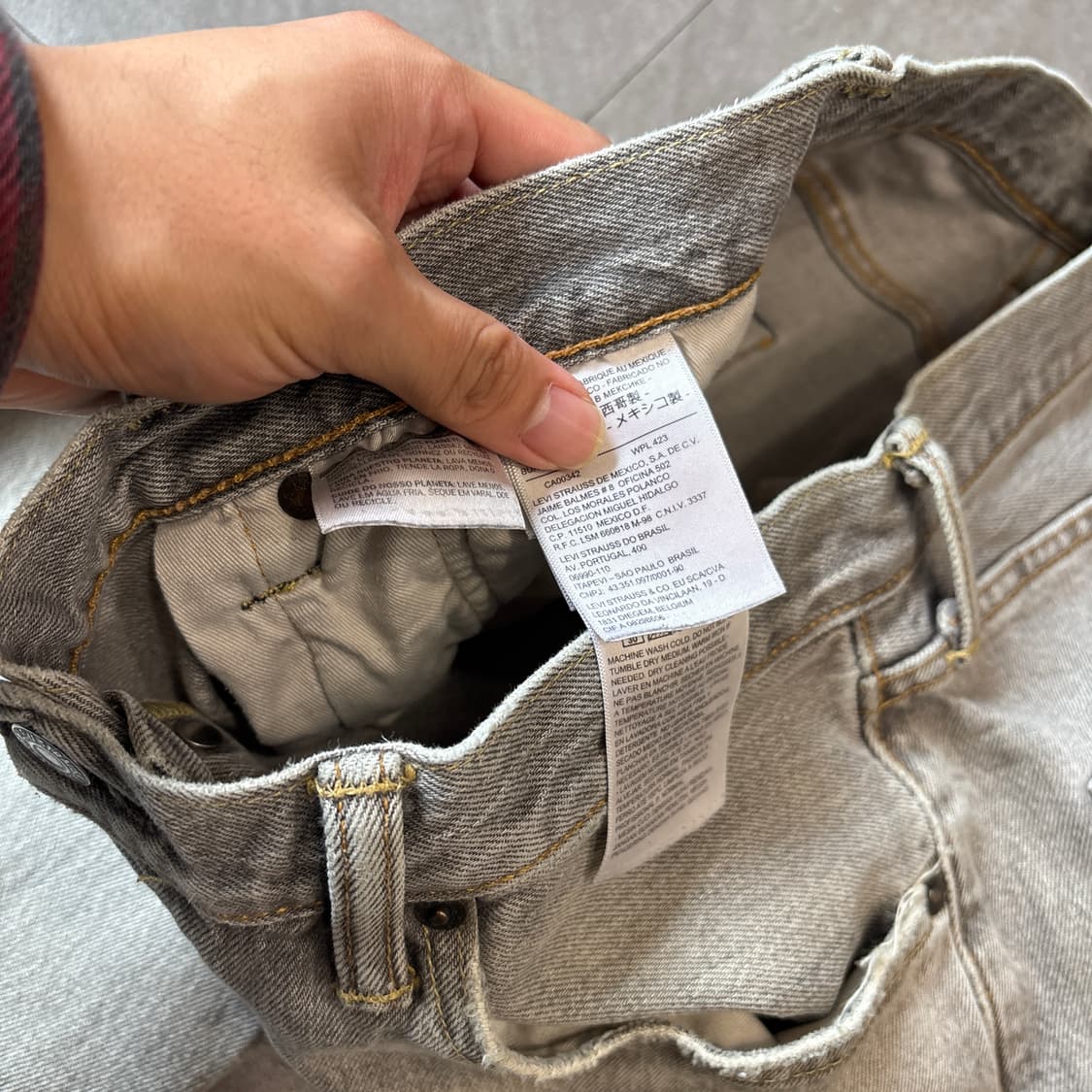 리바이스 정품 501 라이트그레이 데님 팬츠 상품이미지4