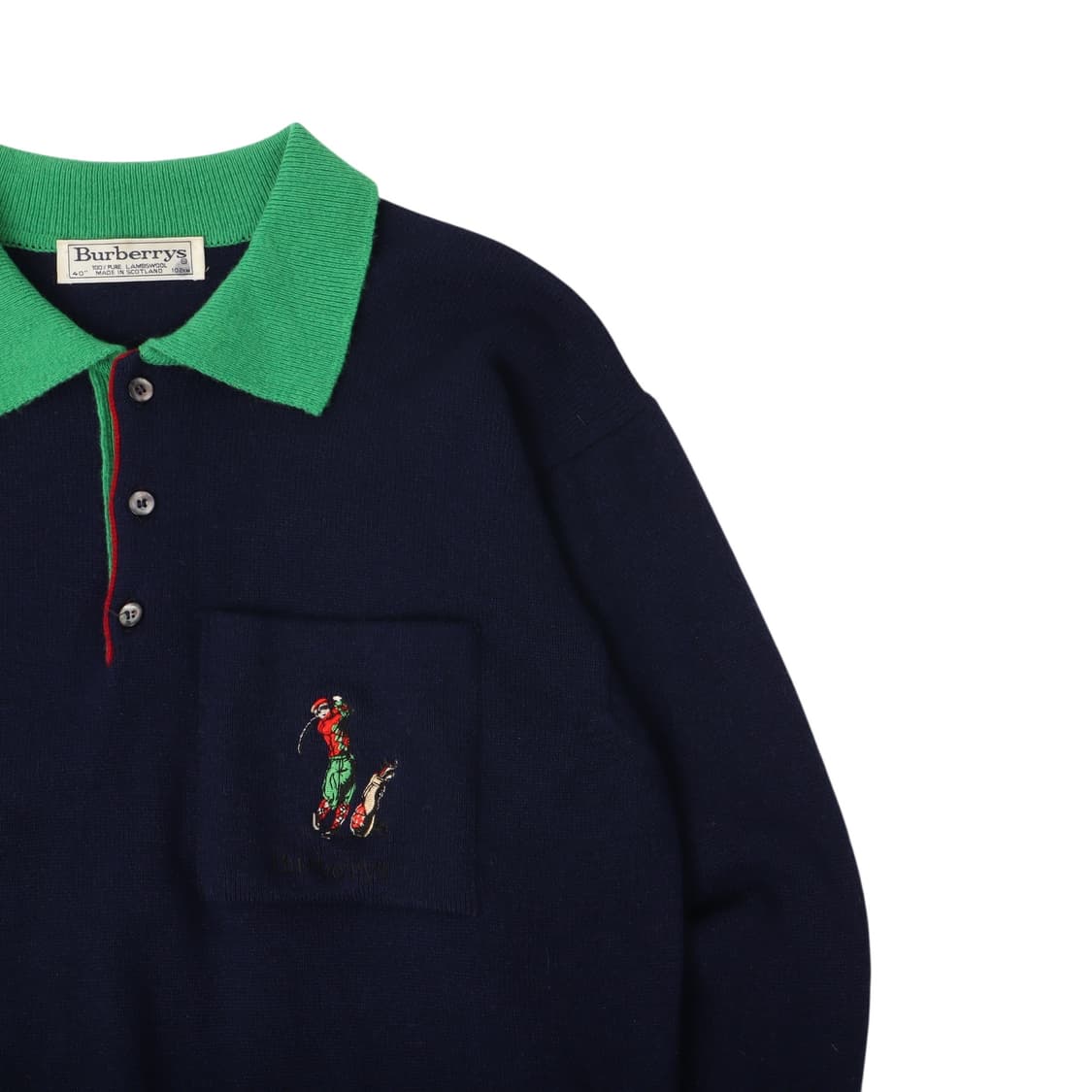버버리 골프스윙 로고 버튼업 카라 울 니트 상품이미지3