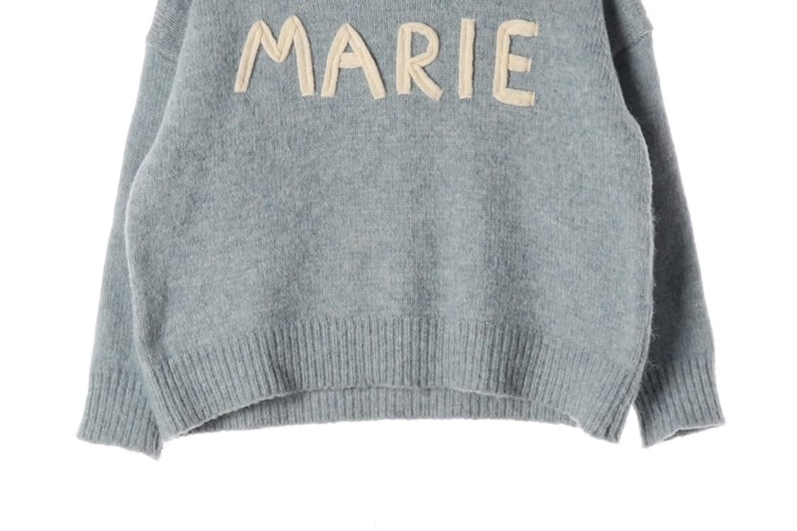 마리끌레르 스카이블루 레터링 니트 F 상품이미지4
