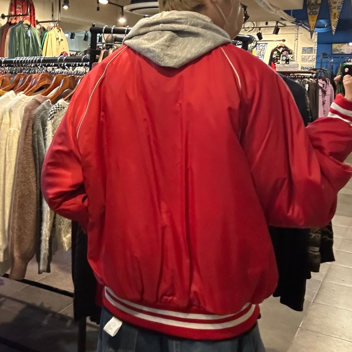 [NO.9] 빈티지 후드봄버 자켓 레드 상품이미지5