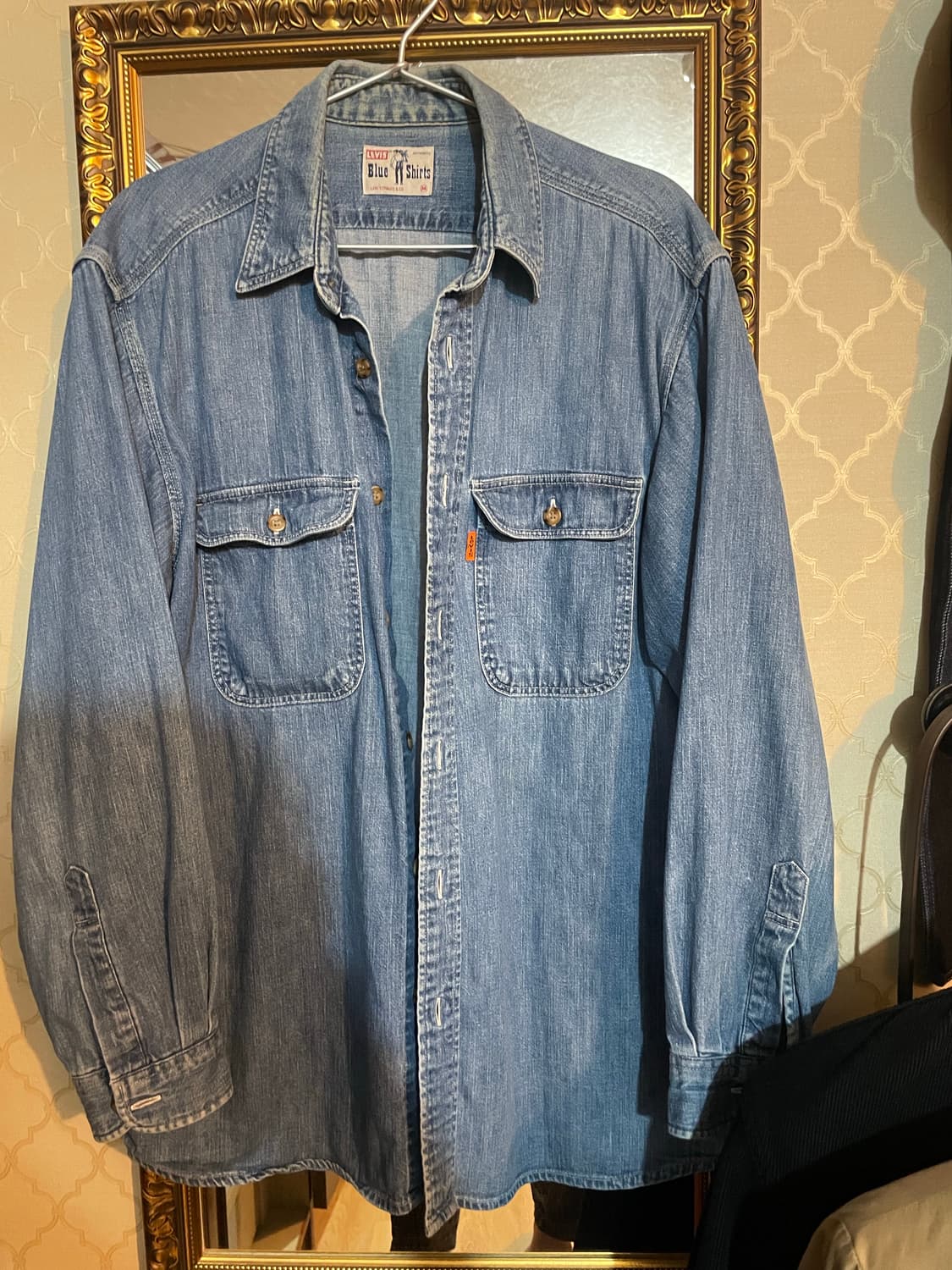 90s 리바이스 오렌지탭 데님 워크셔츠 상품이미지1