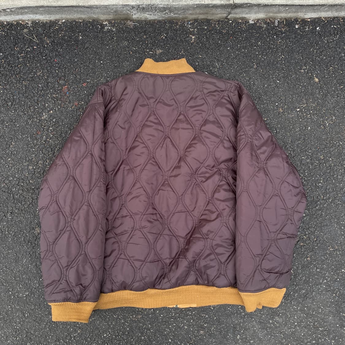 90s 션존 리버시블 퀼팅 봄버 자켓 올드스쿨 점퍼 ma-1 마원 XXL 상품이미지4