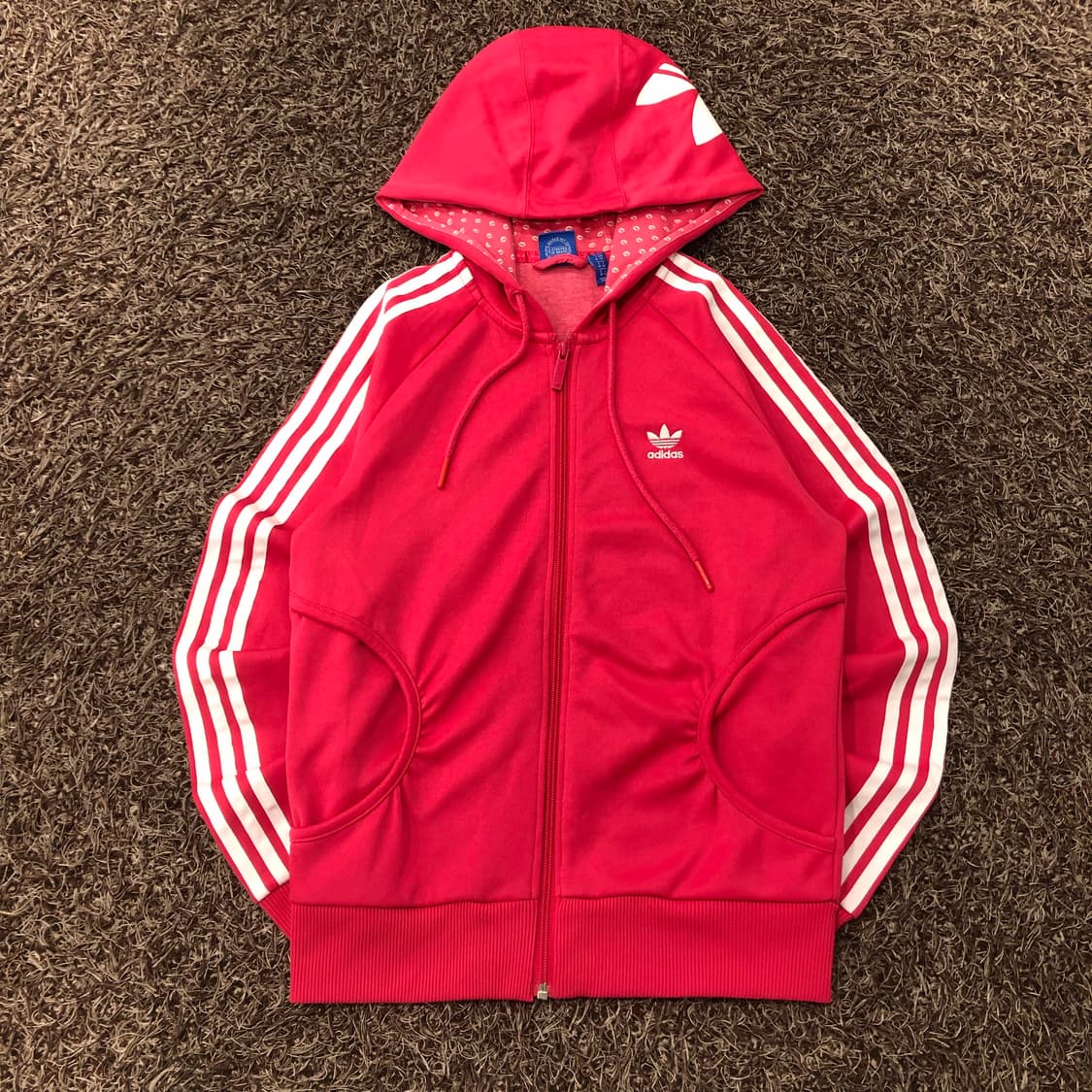 S 아디다스 핑크 후드 져지 트랙 자켓 상품이미지1