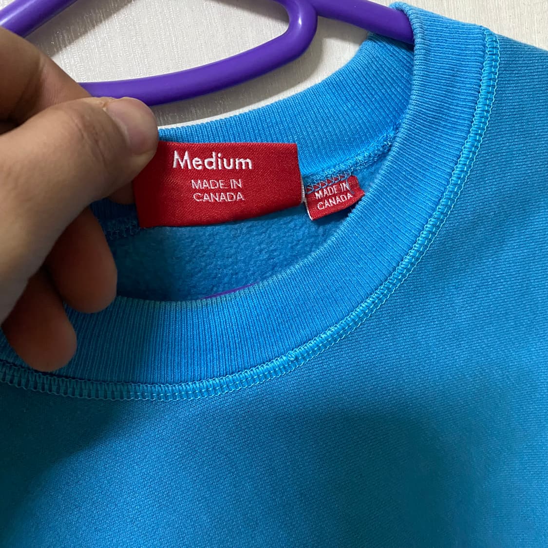 슈프림 박스 로고 맨투맨 M 블루 상품이미지5