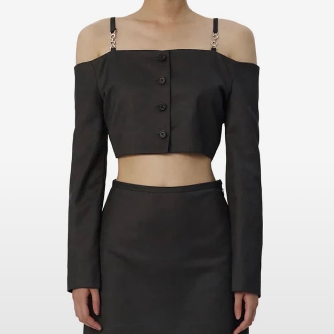 Curetty khaki off shoulder 큐리티 카키 오프숄더 상품이미지1