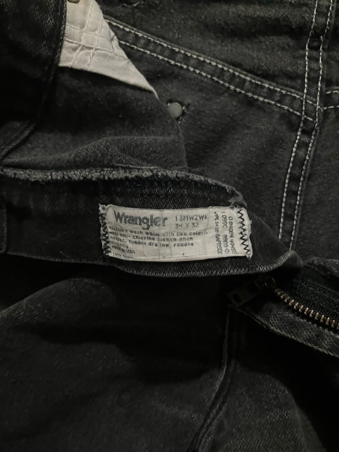 🇺🇸 90s USA 빈티지 랭글러 13MWZWK 블랙 데님 팬츠 상품이미지8