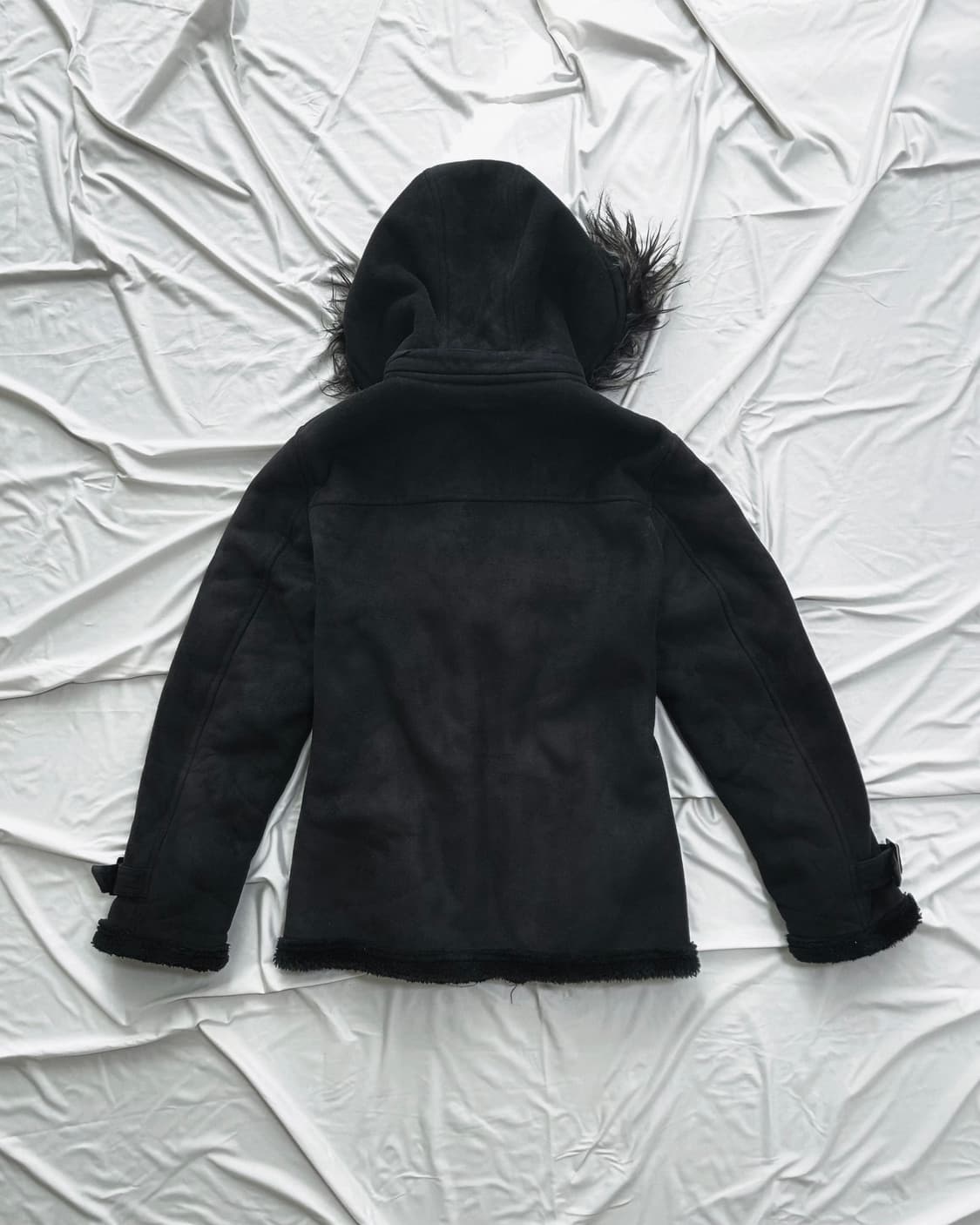 Vintage Black Fur Shearling Jacket 상품이미지5