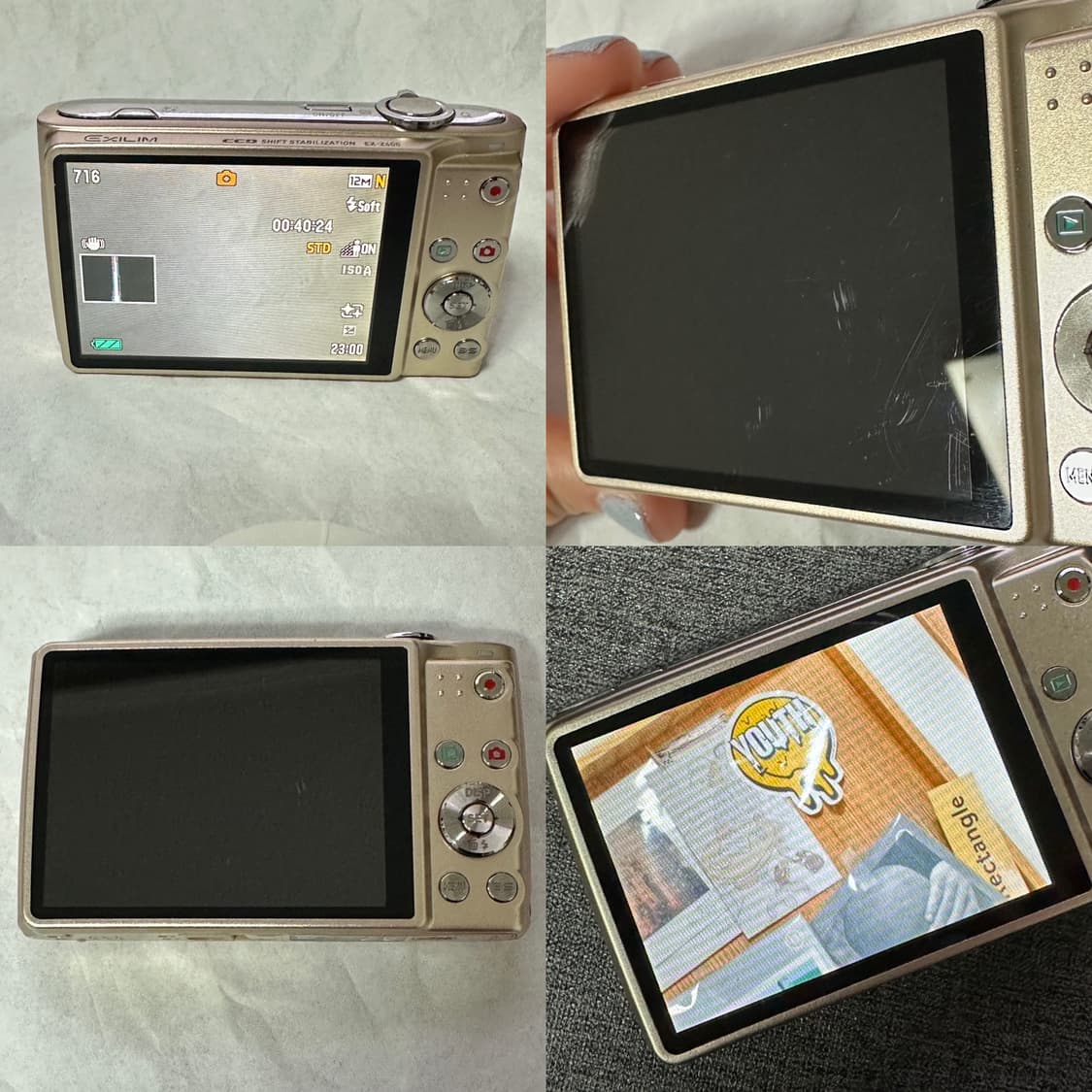 태연 방지민 디카 📸  카시오 엑슬림 EX-Z400 골드 (작례O) 상품이미지5