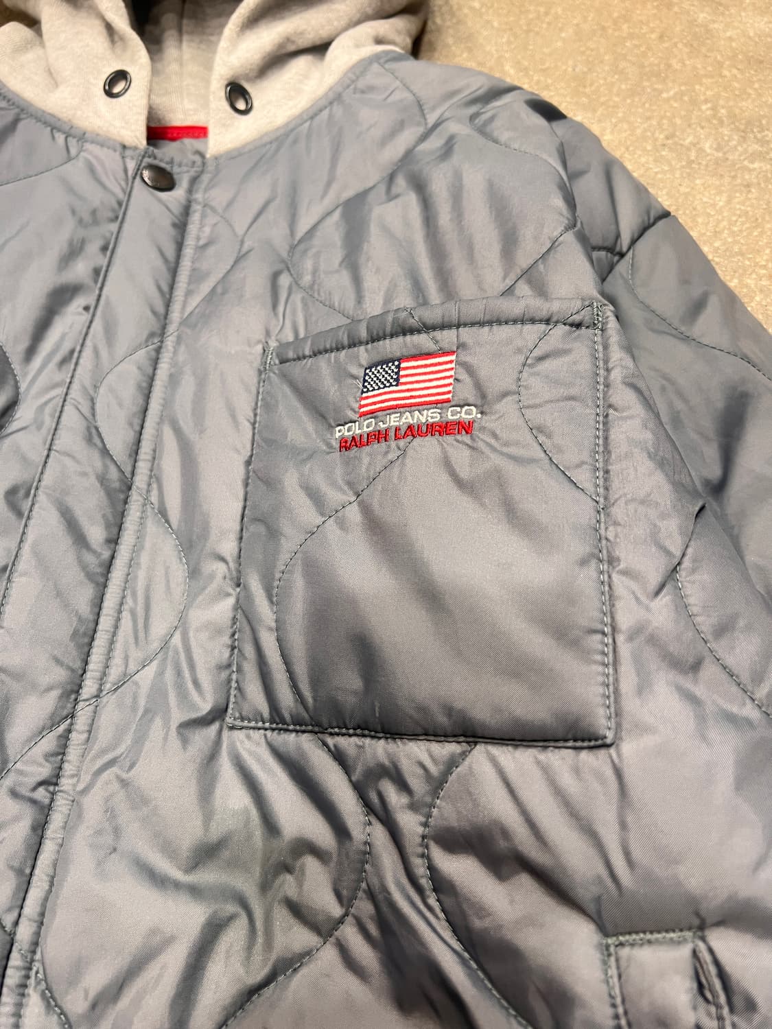 폴로 진스 퀼팅 후드 집업 상품이미지3