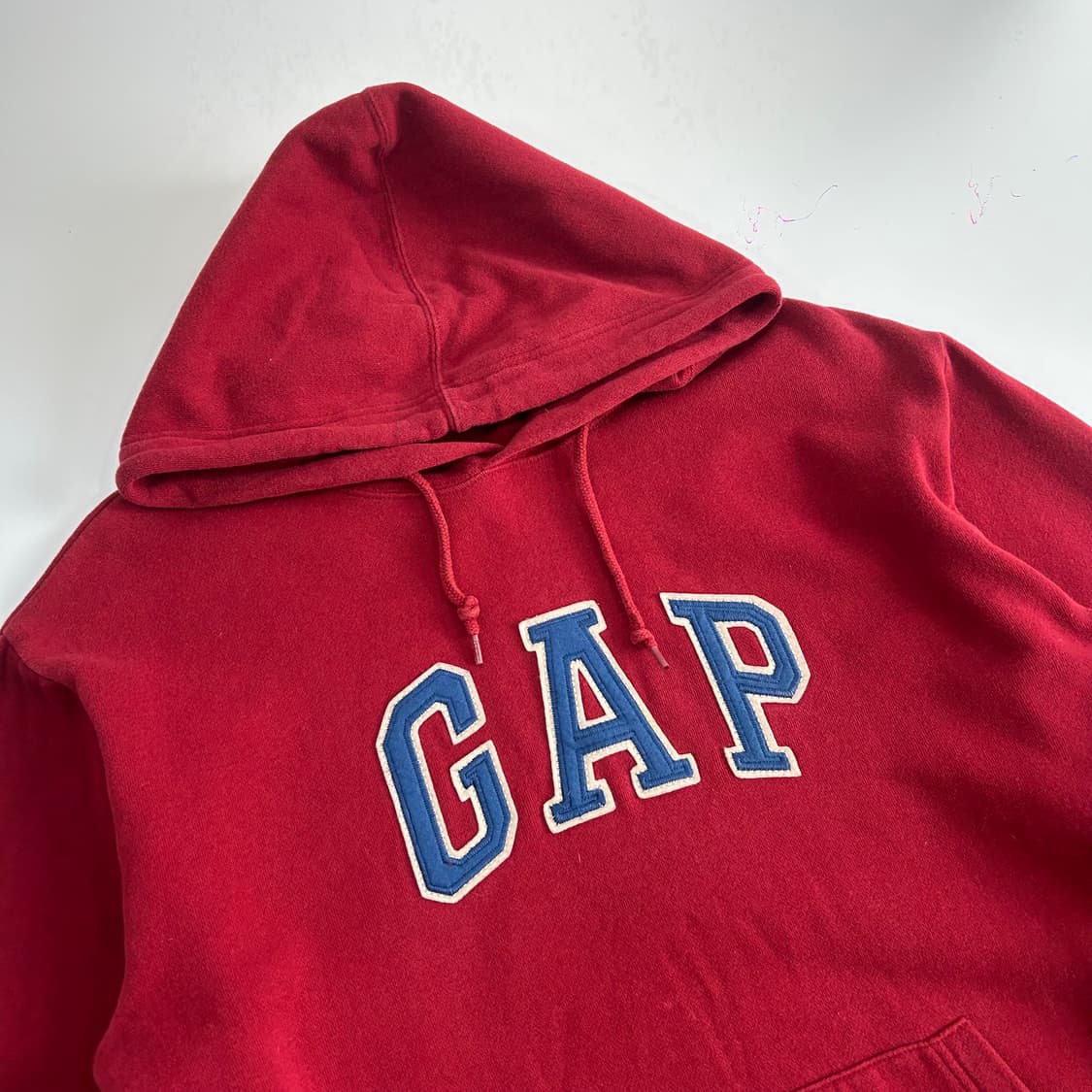 Gap 갭 블루 로고 버건디 후드티 상품이미지4