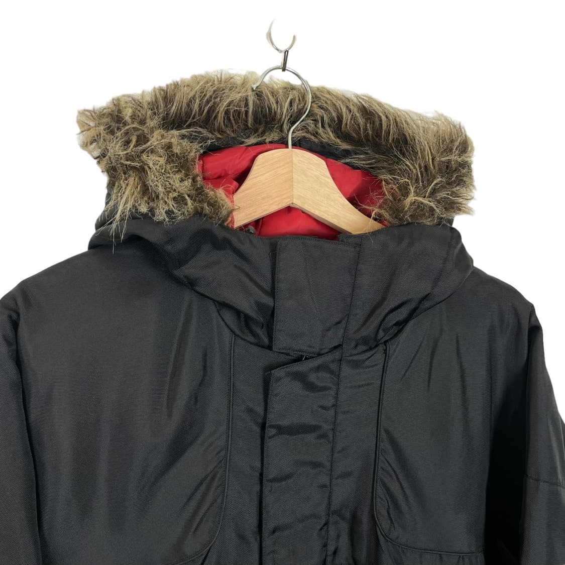 로시놀 블랙 후드 퍼 패딩 상품이미지4