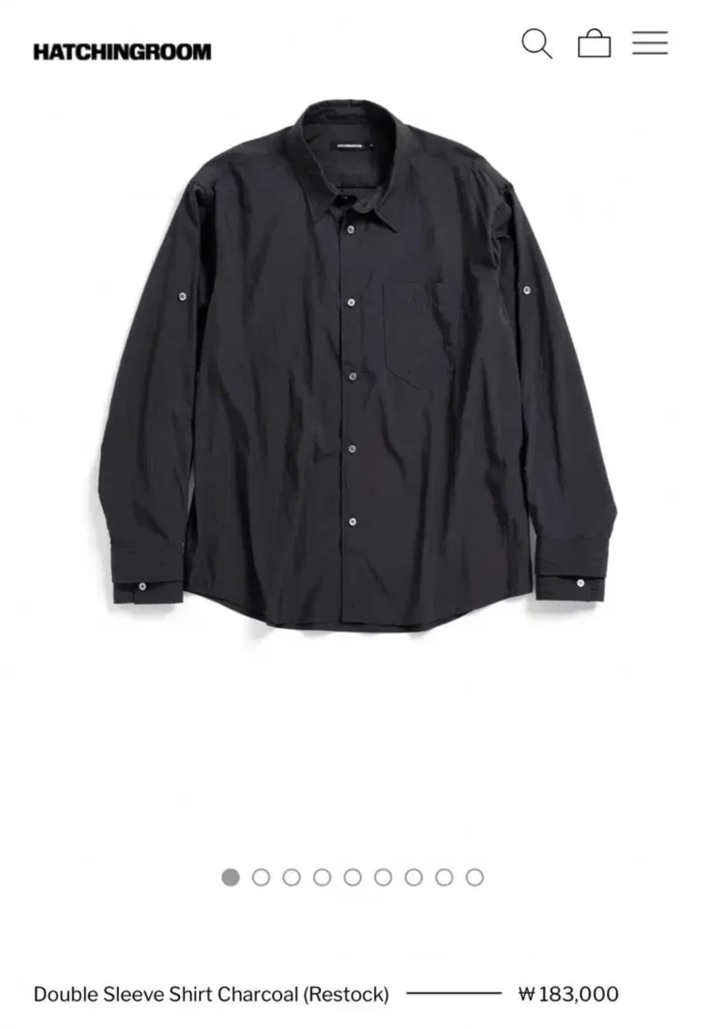 해칭룸 더블 슬리브 셔츠 차콜 2 상품이미지1