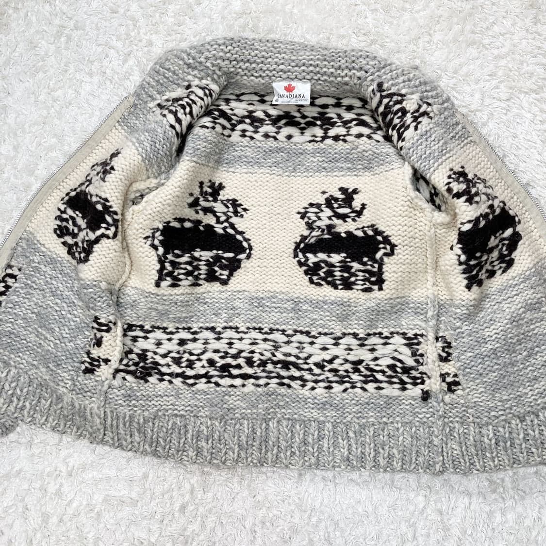 캐나다산 코위찬 니트 집업 상품이미지6