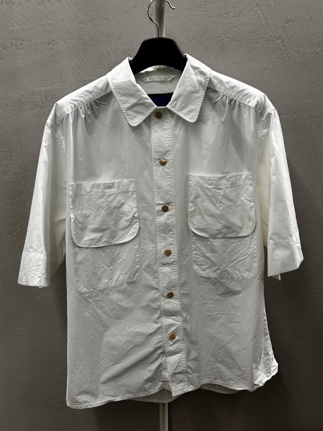 Document 도큐먼트 포켓 반팔 셔츠 화이트 L 상품이미지2