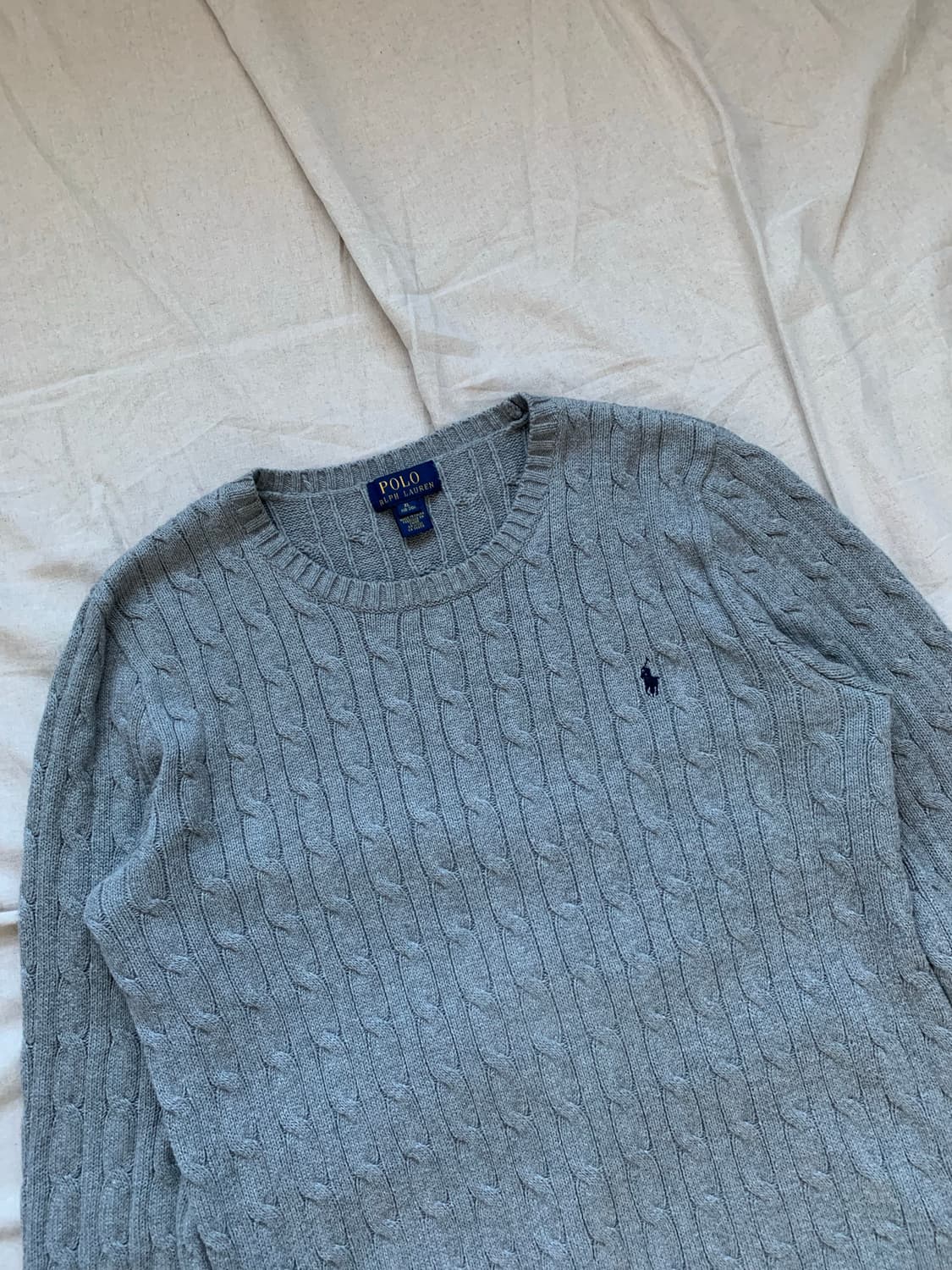 폴로 랄프로렌 신형택 포니로고 케이블 라운드 니트 그레이 상품이미지5