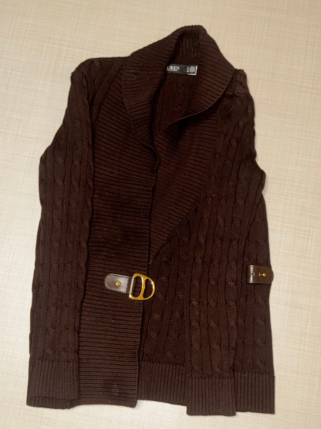 로렌 랄프로렌 - 버클 코튼 스웨터 브라운 S 상품이미지4