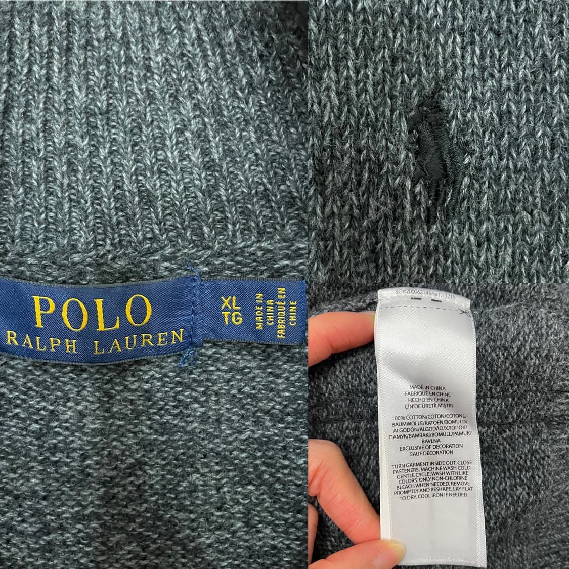 폴로 랄프로렌 하프집업 반집업 니트 스웨터 챠콜 상품이미지7