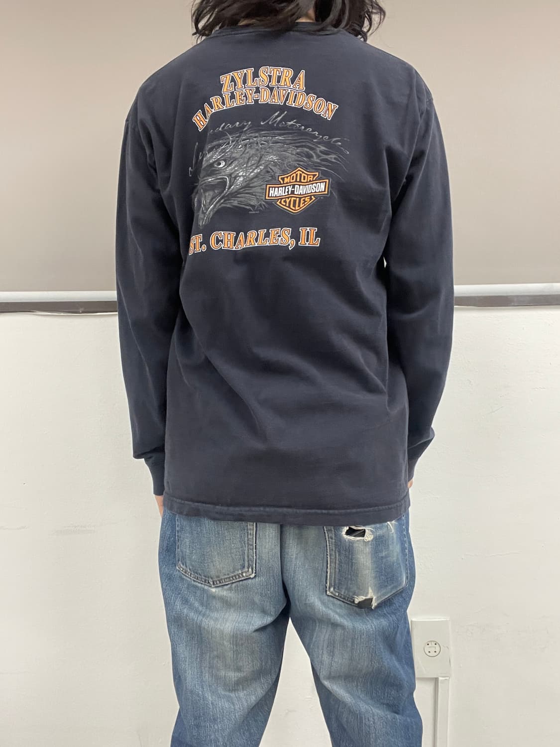 [L] 00s made USA 할리데이비슨 롱 슬리브 긴팔 티셔츠 상품이미지9
