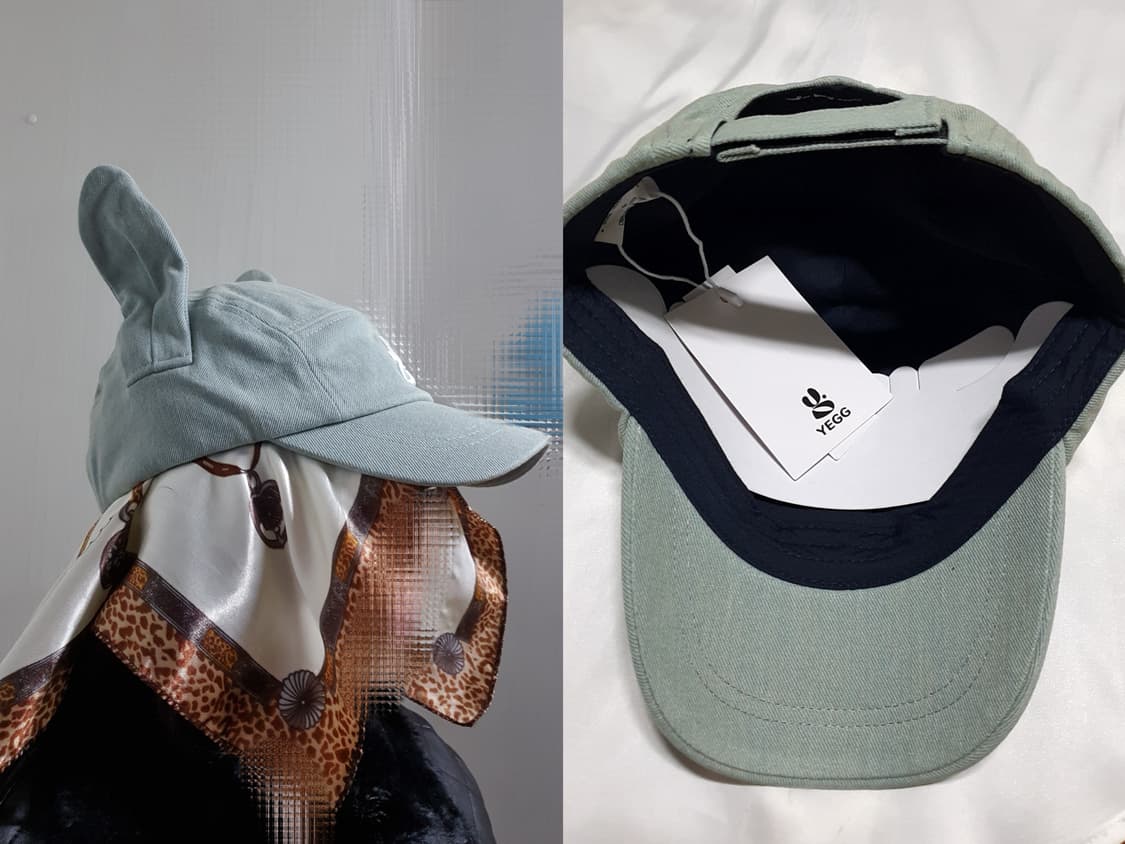 민트 그린 yegg 예그 트위스트 윙 캡 볼캡 모자 팔아요 ~ 상품이미지7