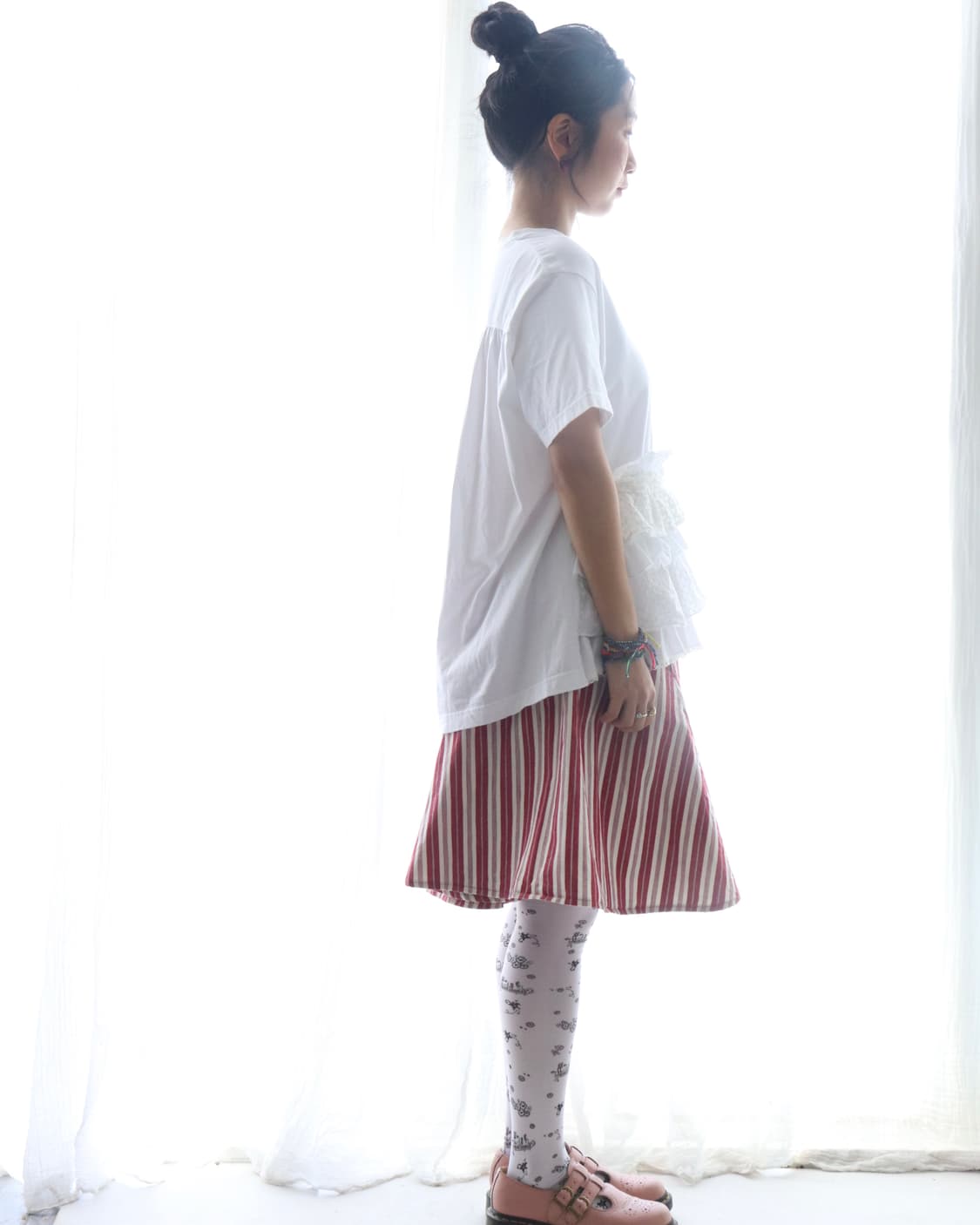 [Beams Boy] Red Stripe Midi Skirt 상품이미지9