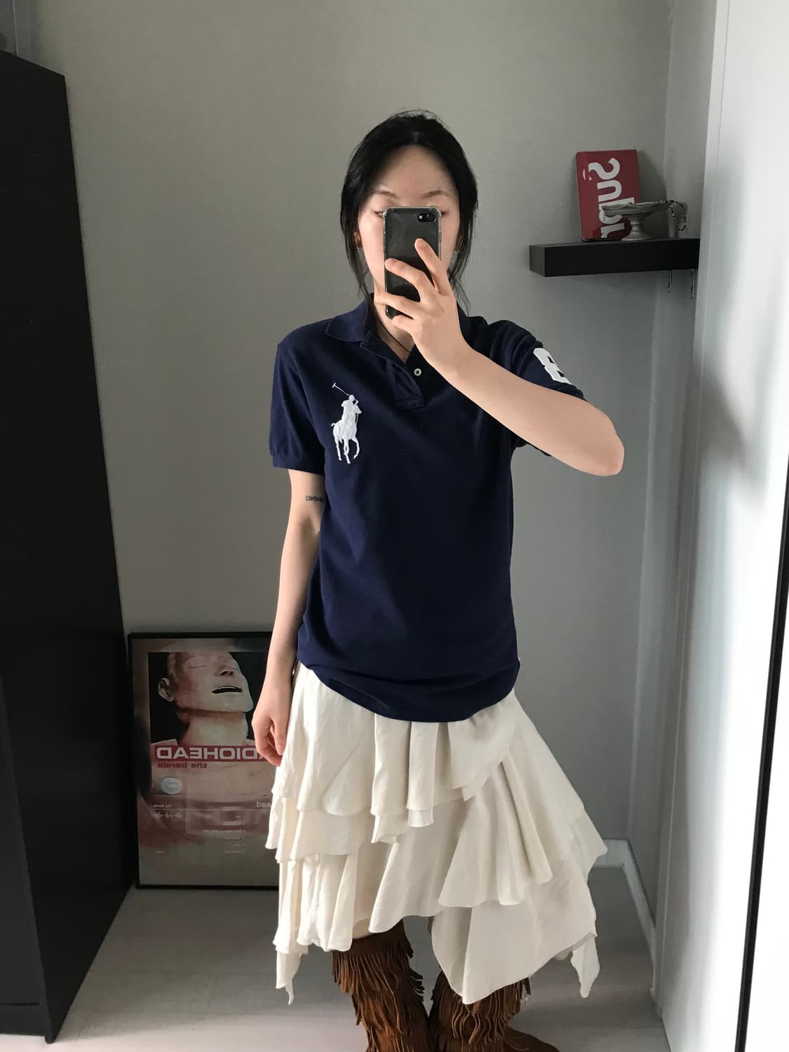 폴로 랄프로렌 빅포니로고 네이비 반팔 카라티 상품이미지1