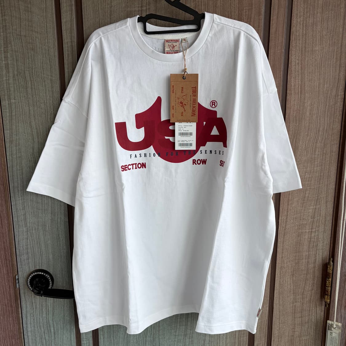 새상품(XL)트루릴리젼 USA로고 반팔티셔츠 화이트 상품이미지3