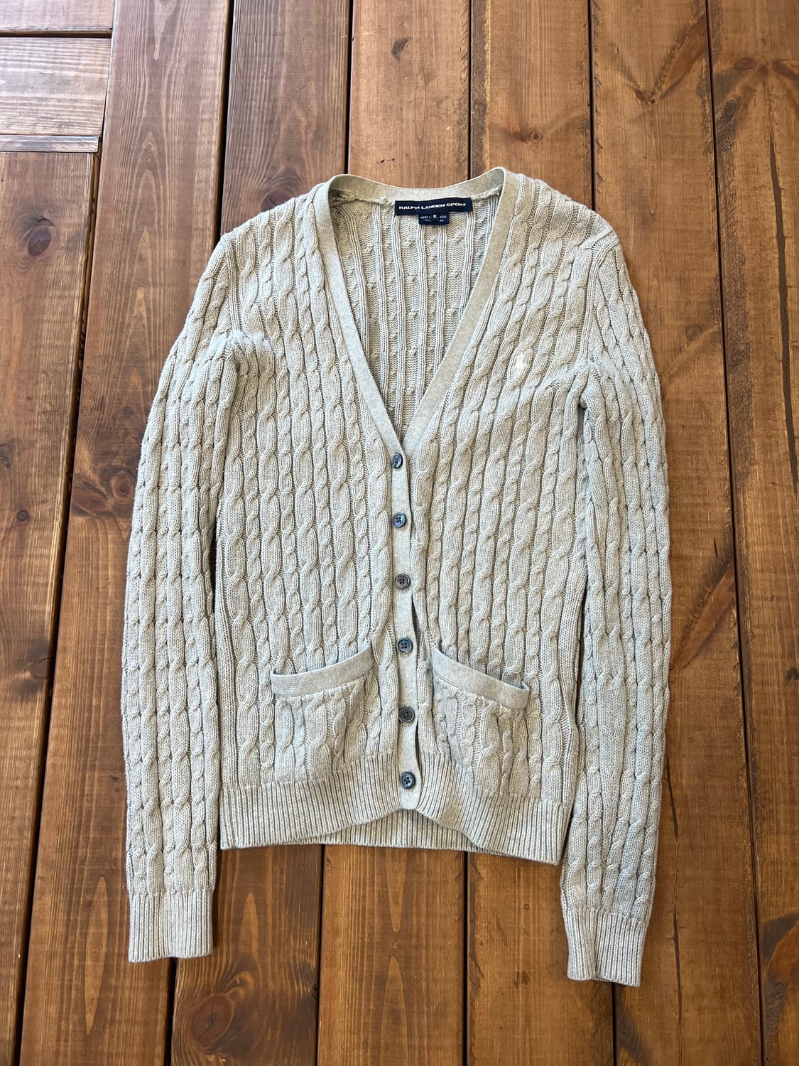 폴로 그레이쉬 베이지 니트 가디건 상품이미지6