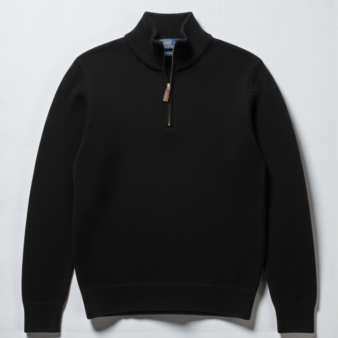 95)POLO 폴로 랄프로렌 캐시미어100% 하프집업 니트 블랙 상품이미지1