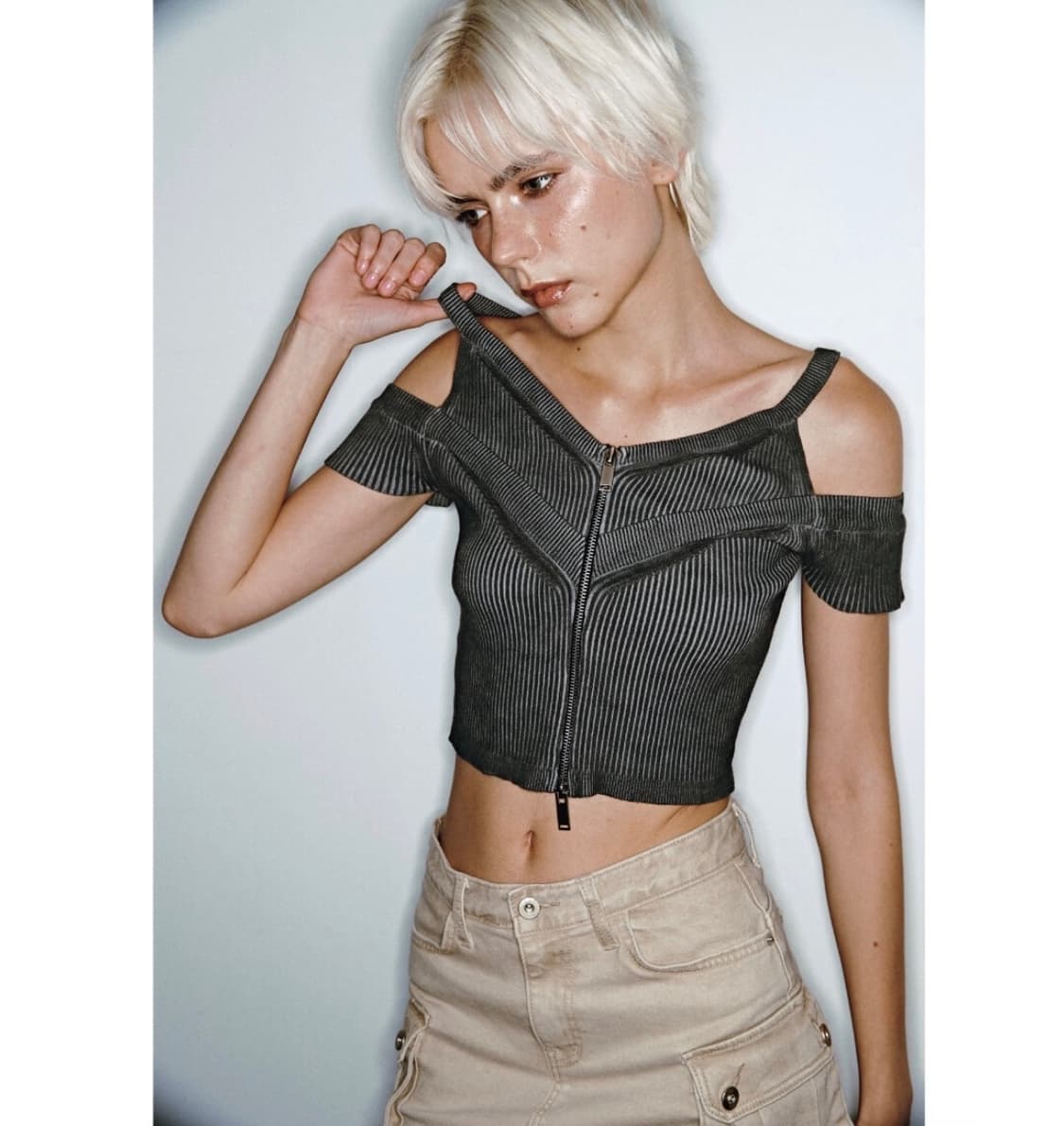 Dying layered zip-up 상품이미지2