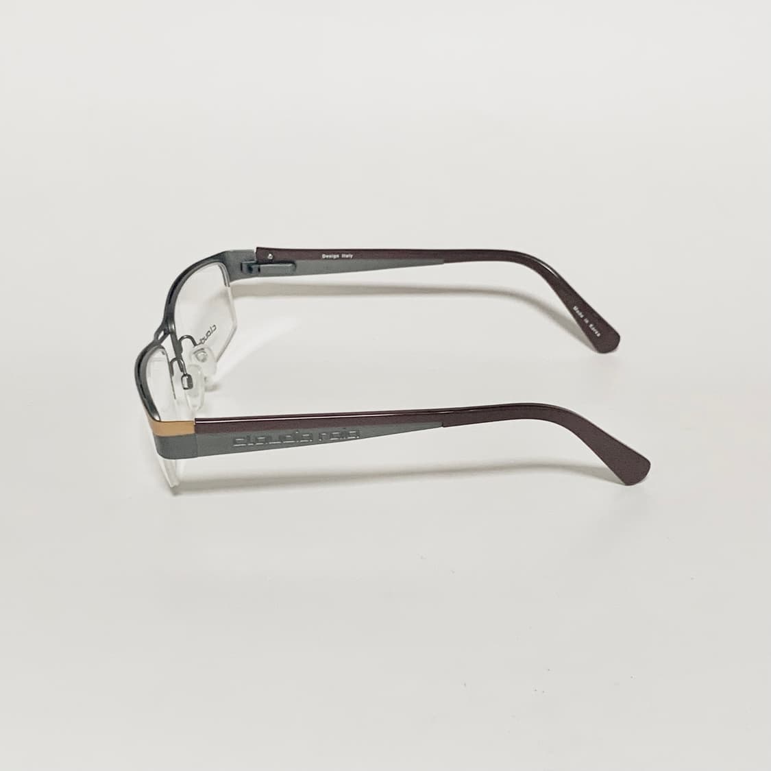 973 오버사이즈 슬림 블루그린/애프리콧 사각 반무테 안경테 픽키 상품이미지4