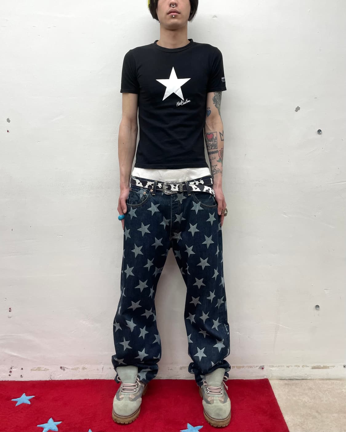 White Big Star Printed T-Shirt 상품이미지3