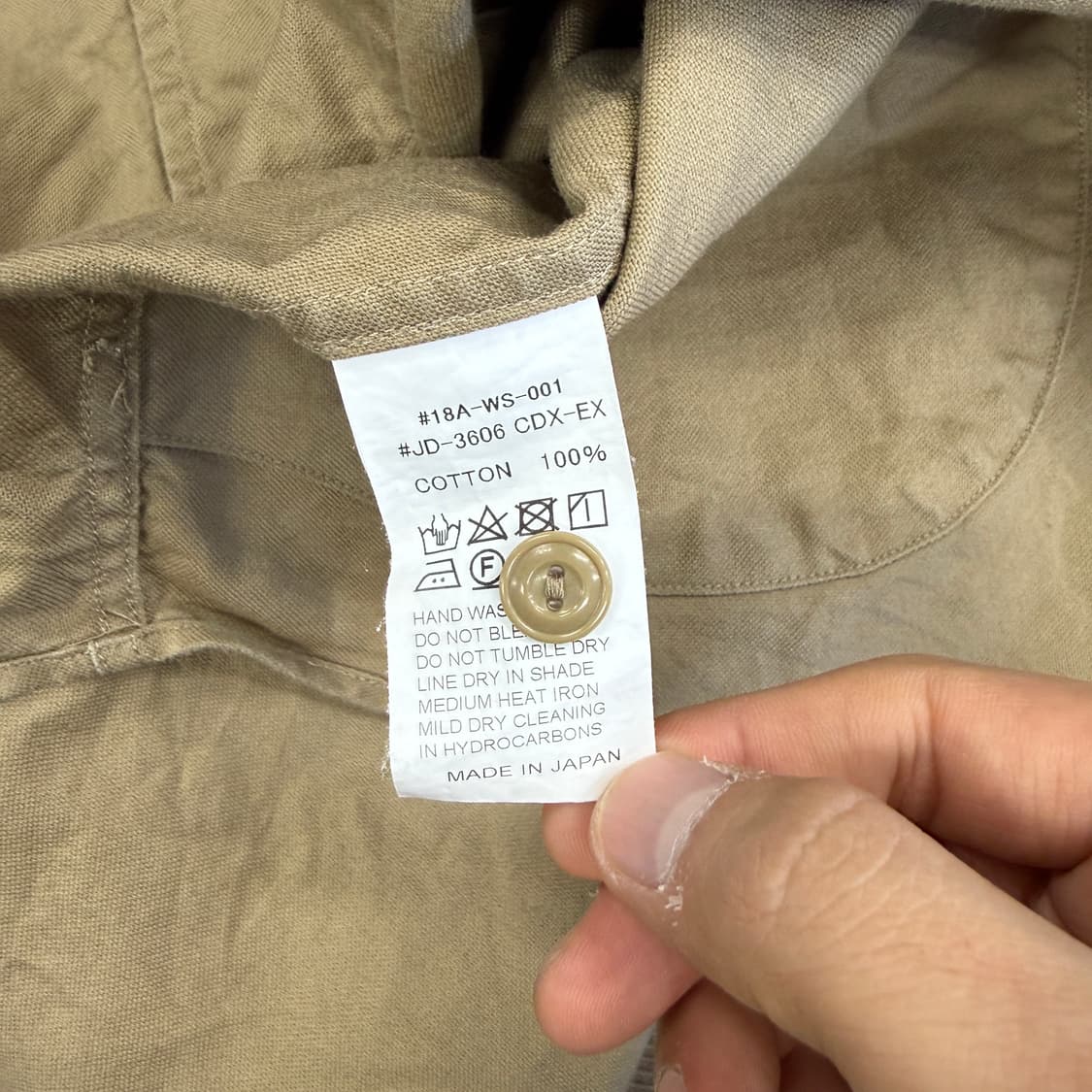 (38)JPN단톤 DANTON 논카라 코튼 셔츠(베이지) 상품이미지5