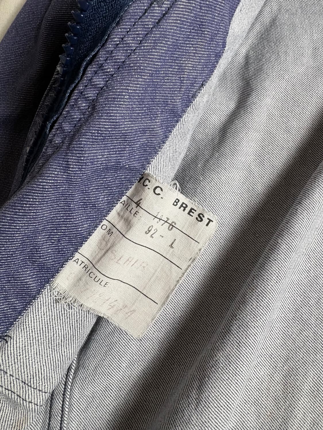 70s 프랑스 해병 데님 워크자켓 S 상품이미지7