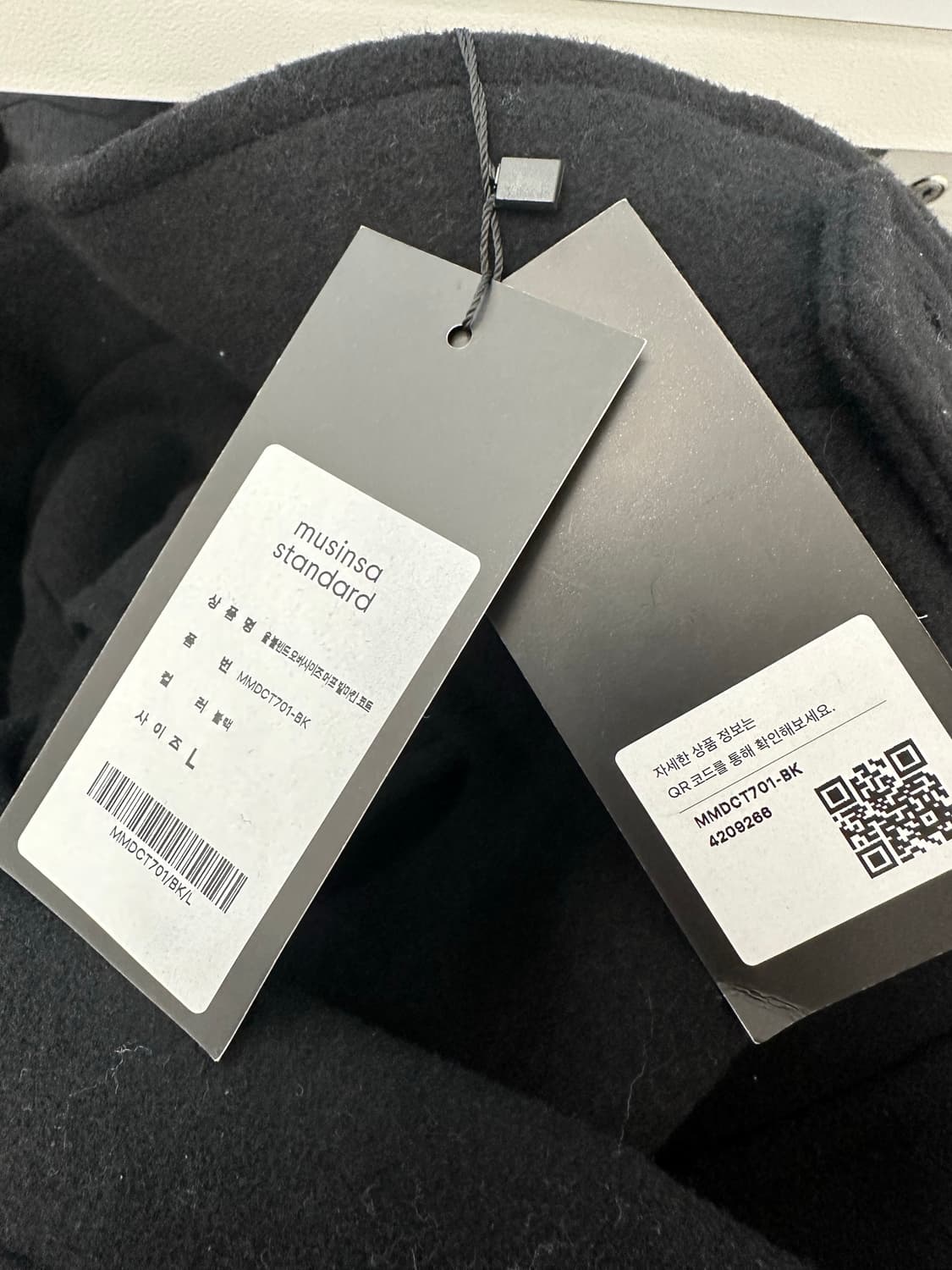 무탠다드 오버사이즈 머프 발마칸 코트(블랙) 상품이미지6