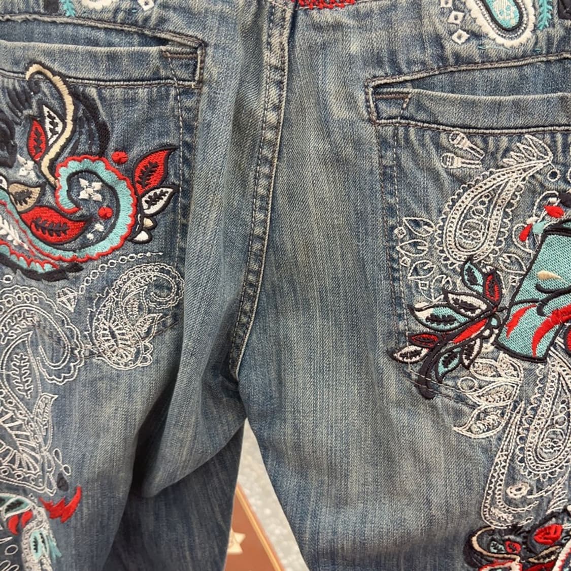 에코리미티드 올드스쿨 키치 펑크 자수 데님팬츠 36인치 C08911 상품이미지6
