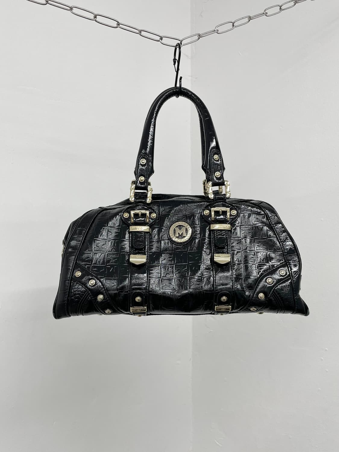 메트로시티 블랙 금장 갸루 토트백 상품이미지1